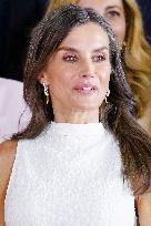 Queen Letizia Closes Euros de tu Nomina Event in Madrid