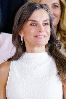 Queen Letizia Closes Euros de tu Nomina Event in Madrid