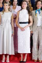 Queen Letizia Closes Euros de tu Nomina Event in Madrid