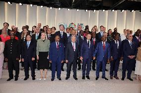 Macron during a family picture at UNOC3 - Nice