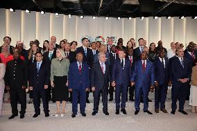 Macron during a family picture at UNOC3 - Nice