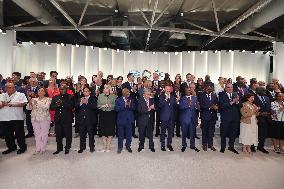Macron during a family picture at UNOC3 - Nice