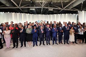 Macron during a family picture at UNOC3 - Nice