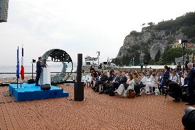 Macron during a press conference at UNOC3 - Nice