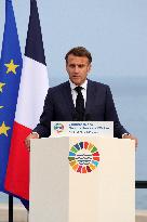 Macron during a press conference at UNOC3 - Nice