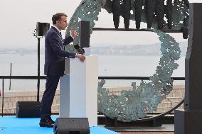 Macron during a press conference at UNOC3 - Nice
