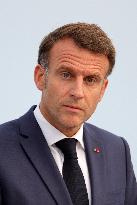 Macron during a press conference at UNOC3 - Nice