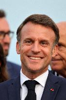 Macron during a press conference at UNOC3 - Nice