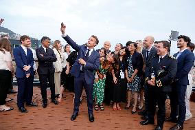 Macron during a press conference at UNOC3 - Nice