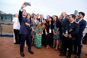Macron during a press conference at UNOC3 - Nice