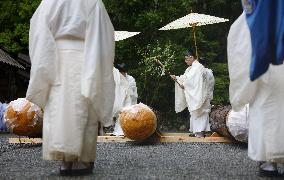 Rite at Ise Jingu shrine in Mie Pref.