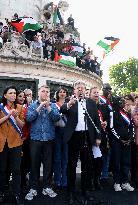 Pro-Palestinian Rally For Freedom Flotilla Madleen - Paris
