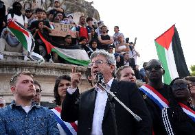 Pro-Palestinian Rally For Freedom Flotilla Madleen - Paris