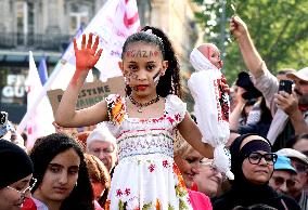 Pro-Palestinian Rally For Freedom Flotilla Madleen - Paris