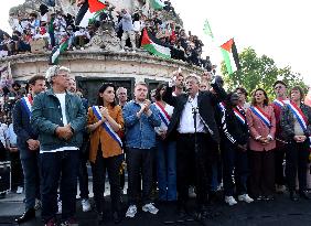 Pro-Palestinian Rally For Freedom Flotilla Madleen - Paris