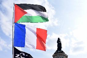 Pro-Palestinian Rally For Freedom Flotilla Madleen - Paris