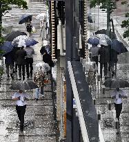 Rainy season starts in Tokyo
