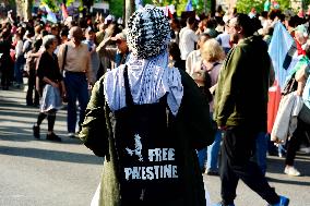 Pro-Palestinian Rally For Freedom Flotilla Madleen - Paris