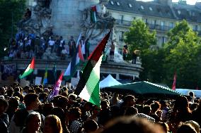 Pro-Palestinian Rally For Freedom Flotilla Madleen - Paris