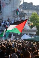 Pro-Palestinian Rally For Freedom Flotilla Madleen - Paris