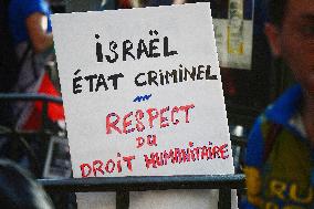 Pro-Palestinian Rally For Freedom Flotilla Madleen - Paris