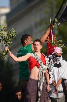 Pro-Palestinian Rally For Freedom Flotilla Madleen - Paris