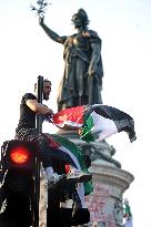 Pro-Palestinian Rally For Freedom Flotilla Madleen - Paris