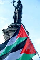 Pro-Palestinian Rally For Freedom Flotilla Madleen - Paris