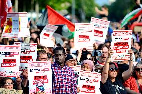 Pro-Palestinian Rally For Freedom Flotilla Madleen - Paris
