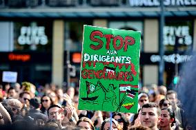Pro-Palestinian Rally For Freedom Flotilla Madleen - Paris