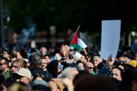 Pro-Palestinian Rally For Freedom Flotilla Madleen - Paris