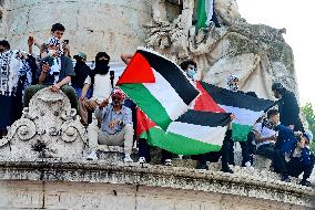 Pro-Palestinian Rally For Freedom Flotilla Madleen - Paris