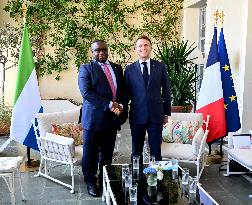 Macron Meets Julius Maada Bio At UNOC3 - Day 2