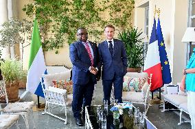 Macron Meets Julius Maada Bio At UNOC3 - Day 2