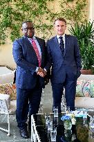 Macron Meets Julius Maada Bio At UNOC3 - Day 2