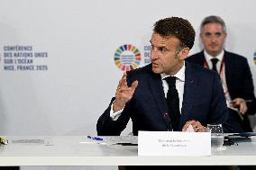 Emmanuel Macron At UNOC3 - Day 2