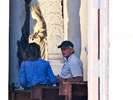 Michael Douglas Visits Taormina - Italy