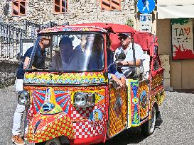 Michael Douglas Visits Taormina - Italy