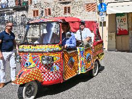 Michael Douglas Visits Taormina - Italy