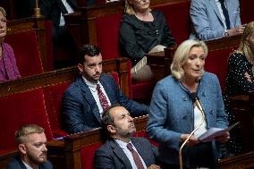 Session of questions to the government at the French National Assembly - Paris EB