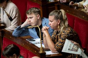 Session of questions to the government at the French National Assembly - Paris EB