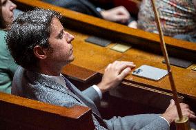 Session of questions to the government at the French National Assembly - Paris EB