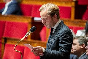 Session of questions to the government at the French National Assembly - Paris EB