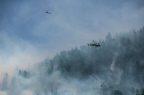 Dryden Creek Fire Rages North of Squamish - Canada