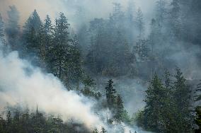 Dryden Creek Fire Rages North of Squamish - Canada