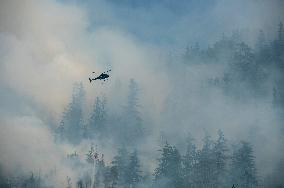 Dryden Creek Fire Rages North of Squamish - Canada