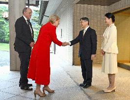 Japanese emperor, empress meet Belgian royal couple