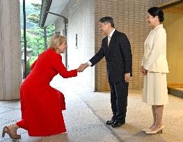 Japanese emperor, empress meet Belgian royal couple