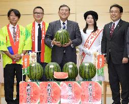 Japan PM Ishiba treated to watermelon
