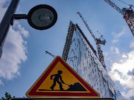 Illustration - Construction of Tower Triangle by Herzog & de Meuron - Paris